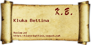 Kluka Bettina névjegykártya